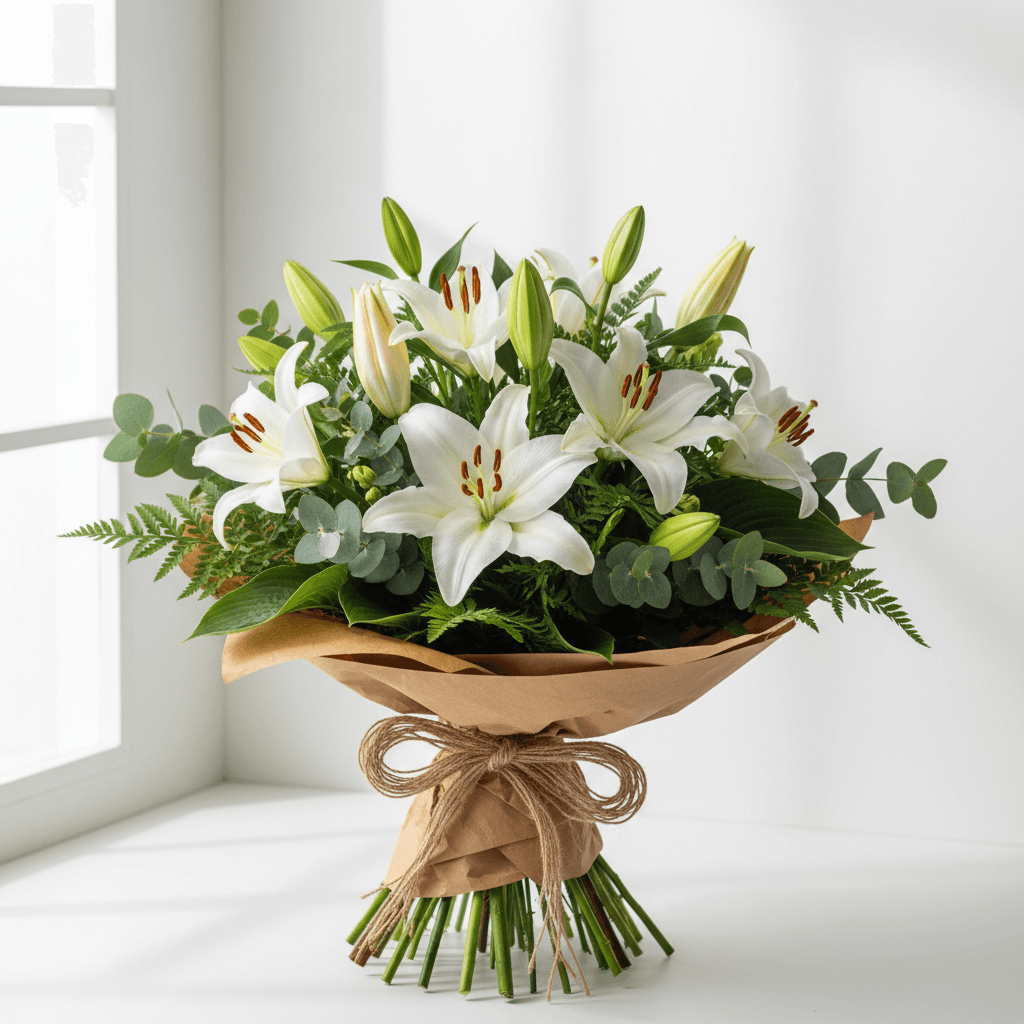 Buket Lily Putih Premium